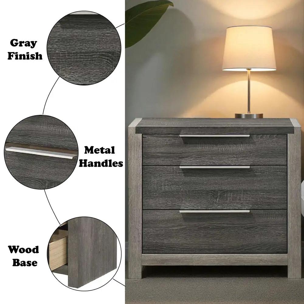Jehoram - 3 Drawer Nightstand For Bedroom by Unique Piece Furniture