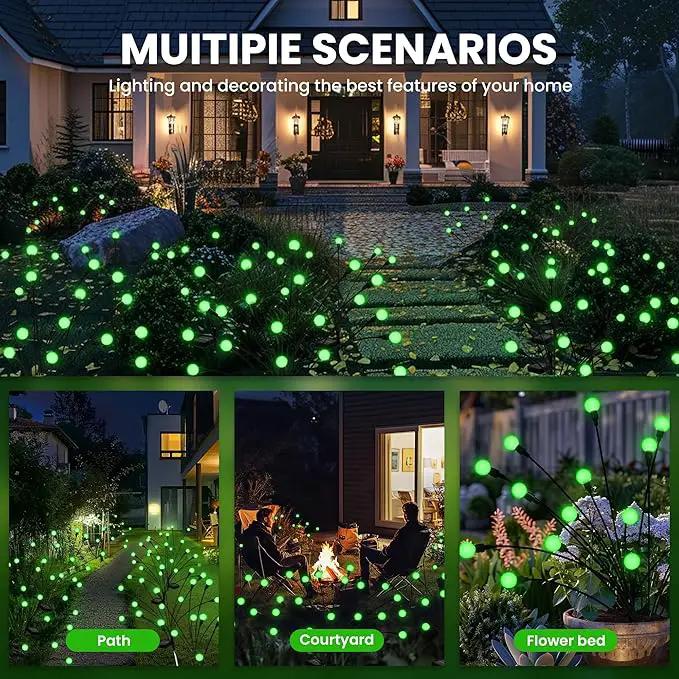 Solar Garden Lights,Halloween Lights Outdoor 60 LED Firefly Halloween Garden Lights Outdoor,Solar Lights for Outside,Solar Lights Outdoor Waterproof for Halloween,Christmas,Yard,Patio(Green) by GreenHaven Gardens