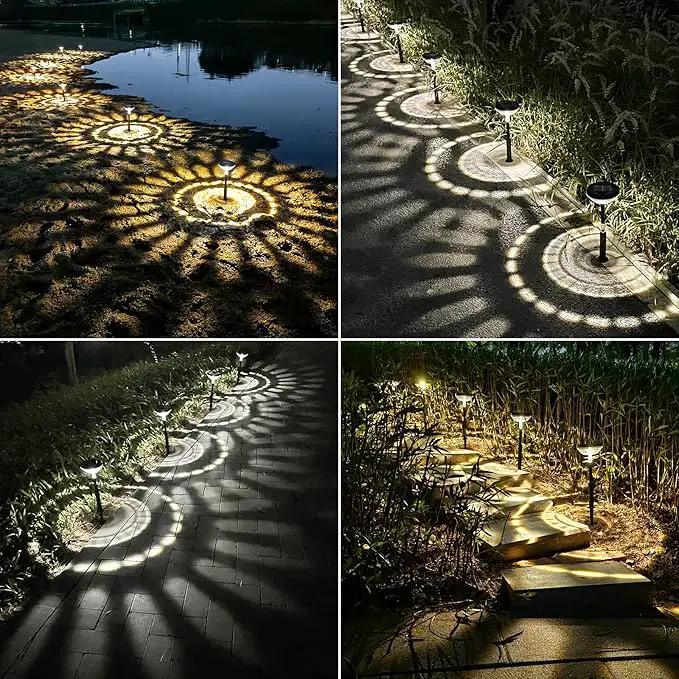 Bright Solar Pathway Lights 8 Pack, Warm White + Cool White LED Outdoor IP67 Waterproof Solar Powered Garden Lights for Walkway Yard Backyard Lawn Landscape Lighting Decor by GreenHaven Gardens