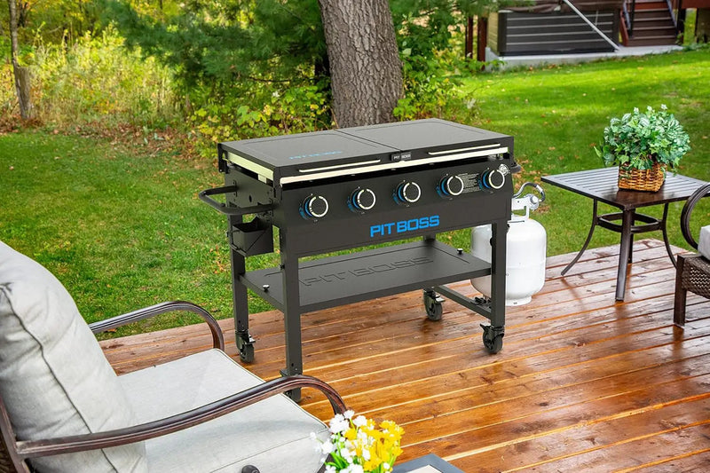 Pit Boss 11004 5-Burner with Folding Shelves Griddle, Black by GreenHaven Gardens