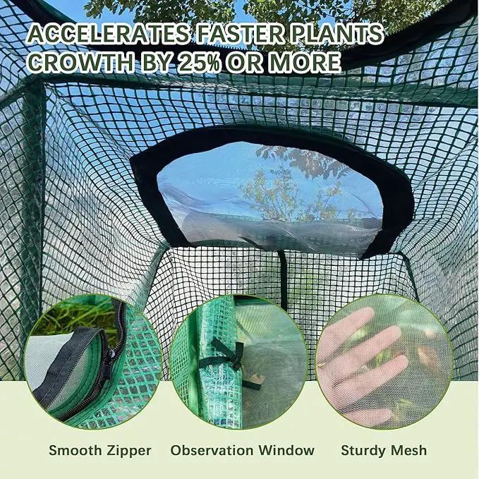 47.2" *14.6" *13.4" Foldable Garden Row Accelerator Plants Cover for Raised Garden Bed, Mini Greenhouse Cover with Two Air Hole and Breathable Mesh, Frost Cover for Plant Vegetable Seedling Protector by GreenHaven Gardens