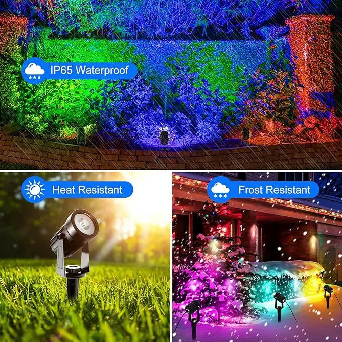 T-SUNUS Color Changing Solar Spot Lights, RGB LED Landscape Lights IP65 Waterproof for Outdoor, Garden, Pathway, Trees by GreenHaven Gardens