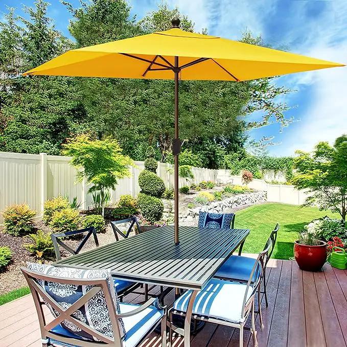 EliteShade USA 10-Year-Non-Fading 6.5x10Ft Rectangular Market Umbrella Patio Umbrella Outdoor Table Umbrella with Ventilation, Sunflower Yellow by GreenHaven Gardens
