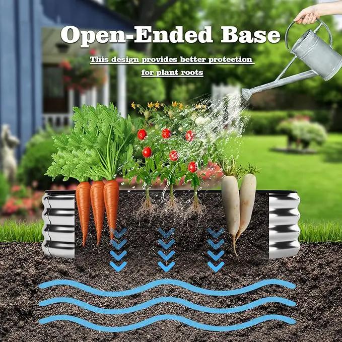 Galvanized Metal Planter Raised Garden Bed Kit for Gardening Outdoor，4x2x1ft 2 Planter Grow Garden Box Raised Flower Bed，Long Vegetable Clearance Herb Raised Garden Beds for Container Gardening