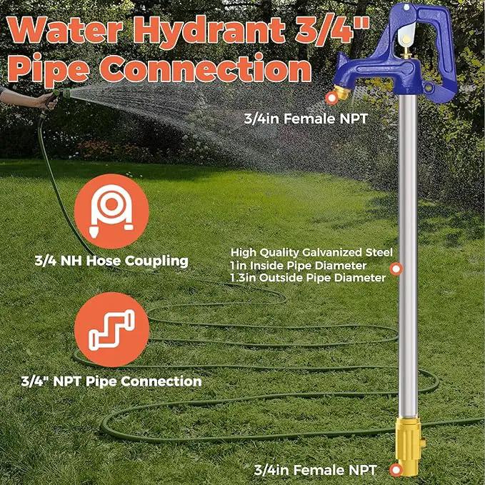 Frost Proof Yard Hydrant,3.25ft Frost Free Outdoor Faucet,Freeze Proof Outdoor Faucet 3/4" Pipe Connection,Frost Free Hydrant for Yard Garden Farm Pasture Irrigation,12" Bury Depth No Lead Hydrant by GreenHaven Gardens