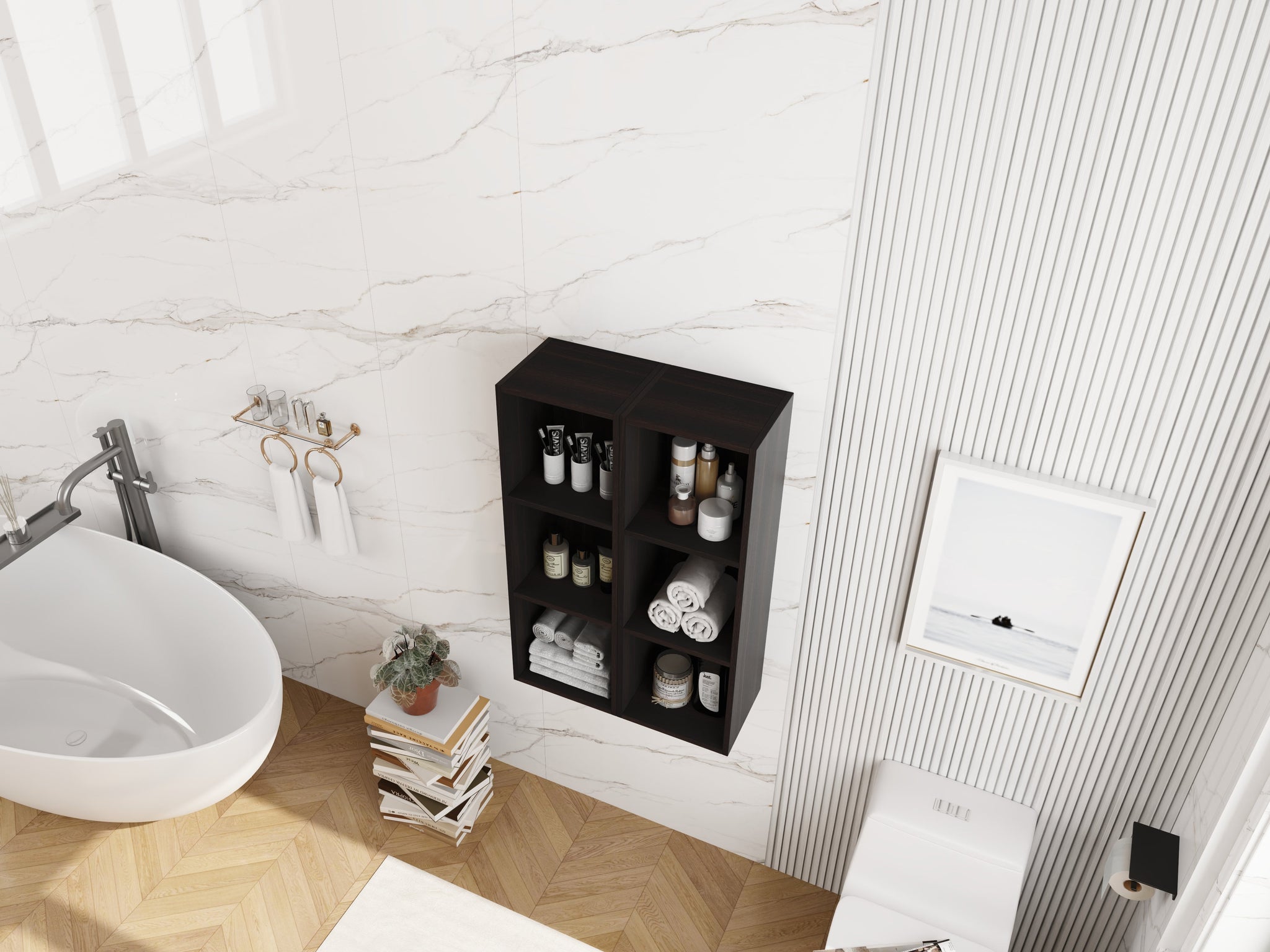24 Inch Wall Mounted Storage Shelves Combination by HouseOfZazla