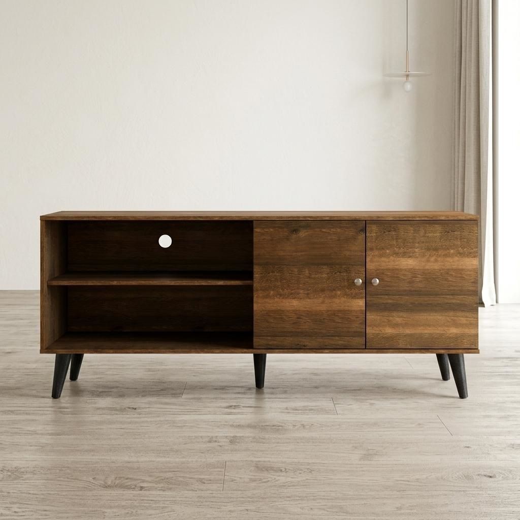 Amidon - TV Stand, With 2 Storage Shelves And 1 Cabinet by HouseOfZazla