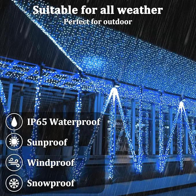 2-Pack 200FT Solar String Lights for Outside, 600 LED Extra-Bright Solar Light Outdoor with 19 Modes & Timer, Waterproof Fairy Solar Lights for Garden Patio Tree Christmas Decorations (Blue), 2021B by GreenHaven Gardens
