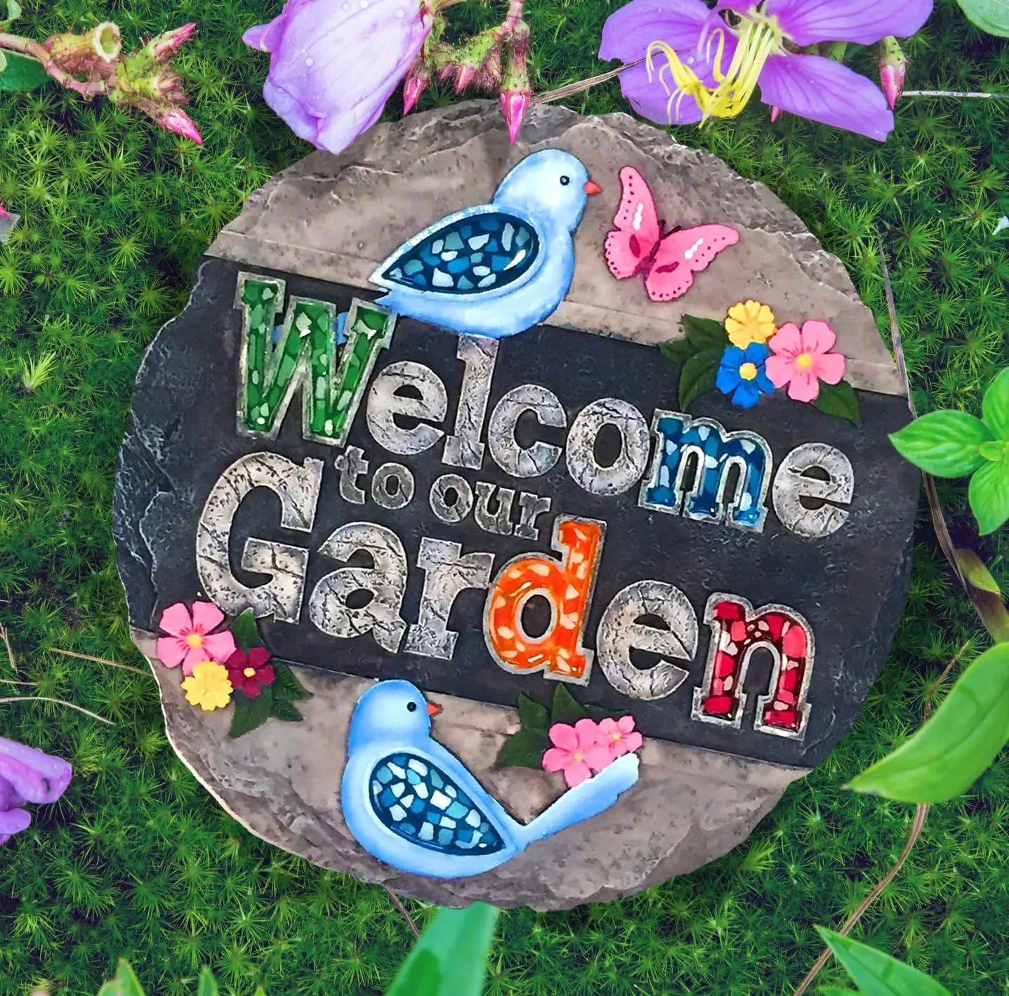 Spoontiques - Garden Décor - Dogs Leave Pawprints Stepping Stone - Decorative Stone for Garden by GreenHaven Gardens