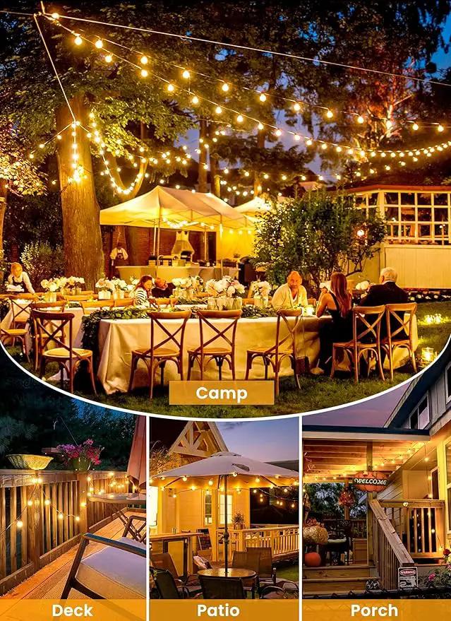 Brightown 158FT Solar String Lights Outdoor Waterproof with Remote, Solar Patio Lights with 75 Shatterproof LED Bulbs, 3 Light Mode, Dimmable & Timer, Hanging String Lights for Porch Garden Bistro by GreenHaven Gardens