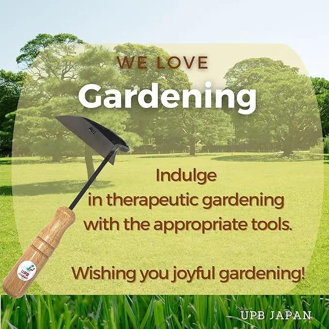 UPB Japan Japanese Hand Hoe Nejiri Gama Weeding Sickle for Weeding Gardening Planting 9.8in (25cm) by GreenHaven Gardens