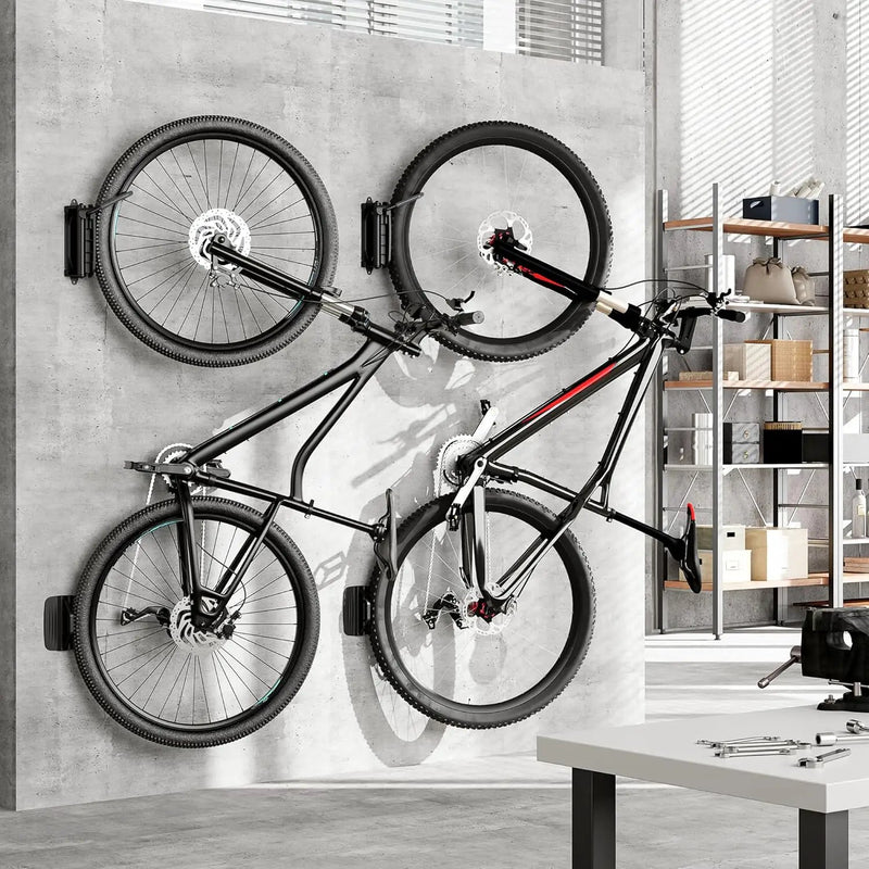 monTEK Swivel Bike Wall Mount – 2 Pack Garage Bike Hanger & Space-Saving Vertical Bike Rack for Garage & Apartment, Sturdy Bike Storage Hook Holds 66 lbs, Easy Installation & Scratch-Proof Design by GreenHaven Gardens
