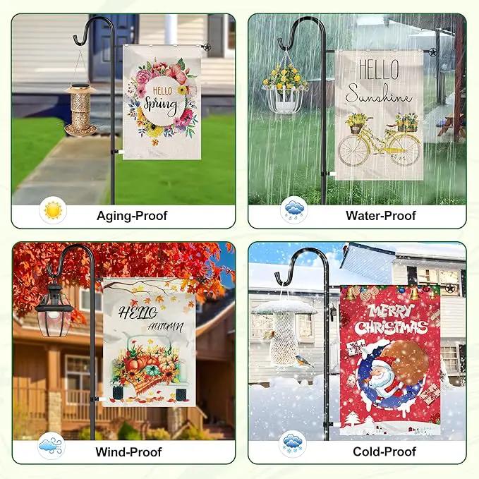 XDW-GIFTS Garden Flag Stand, Sturdy 2-Pack Flag Pole Holder with Shepherd Hook for Yard Decorations Outdoor Garden Flag Holder for 28''x40'' Flags 60 in Heavy Duty Yard Flag Post Stake (Without Flag) by GreenHaven Gardens