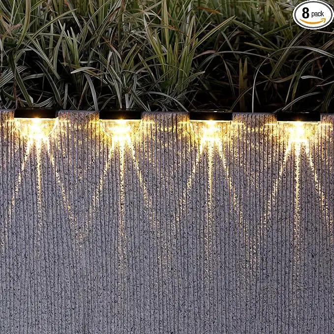 8 Pack Solar Deck Lights Outdoor, Solar Step Lights Waterproof for Outside, Yard, Patio, Garden, Pool, Railing, Stairs, Fence (Warm White) by GreenHaven Gardens