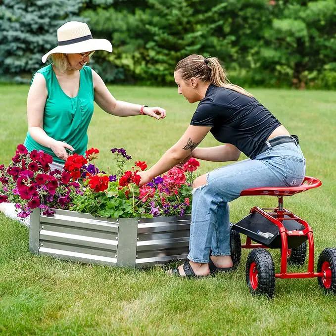 Sunnydaze Galvanized Raised Garden Bed - Metal Raised Bed for Gardening - Outdoor Planter Box for Flowers, Plants, and Vegetables - Gray - 12.25" Hexagon by GreenHaven Gardens
