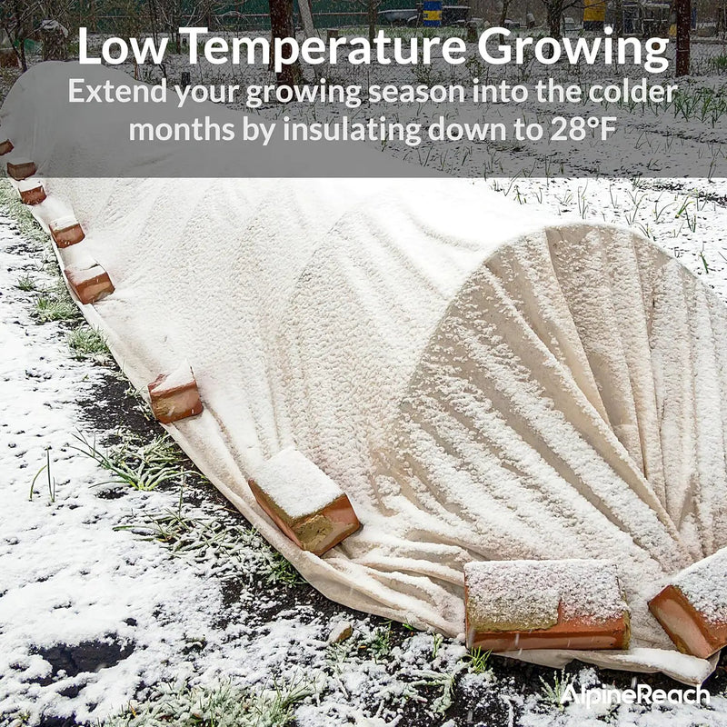 AlpineReach Plant Covers Frost & Sun Protection 10 x 30 ft - Thick 1.2 oz/yd² Freeze Blanket to Low 28 °F Temperatures Floating Row, Garden Fabric Material, Protect in Winter Cold, Gardening Down by GreenHaven Gardens