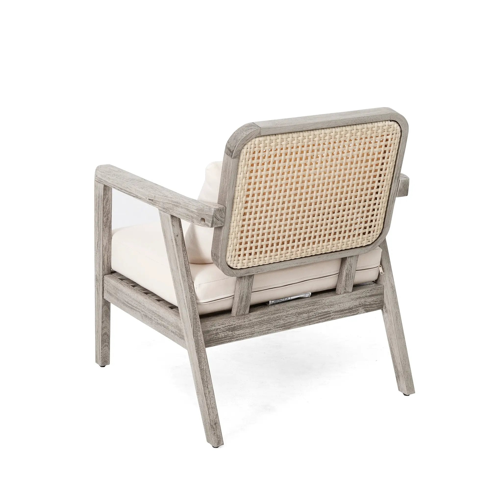 (Set of 2) Outdoor Acacia Wood Patio Club Chairs with Cushions by HouseOfZazla