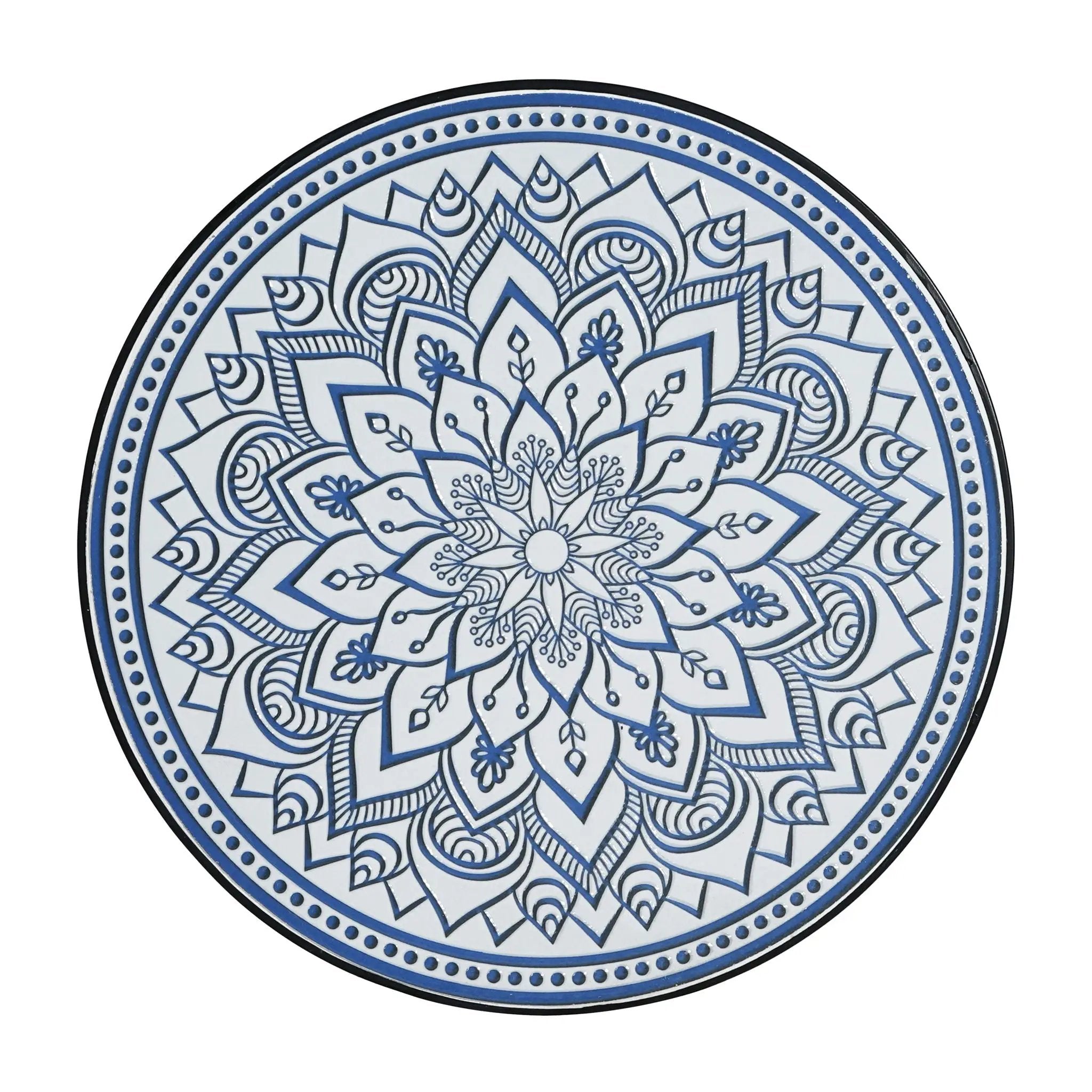 Outdoor Round Side Table With Mosaic Style Top And Curved Iron Legs by HouseOfZazla