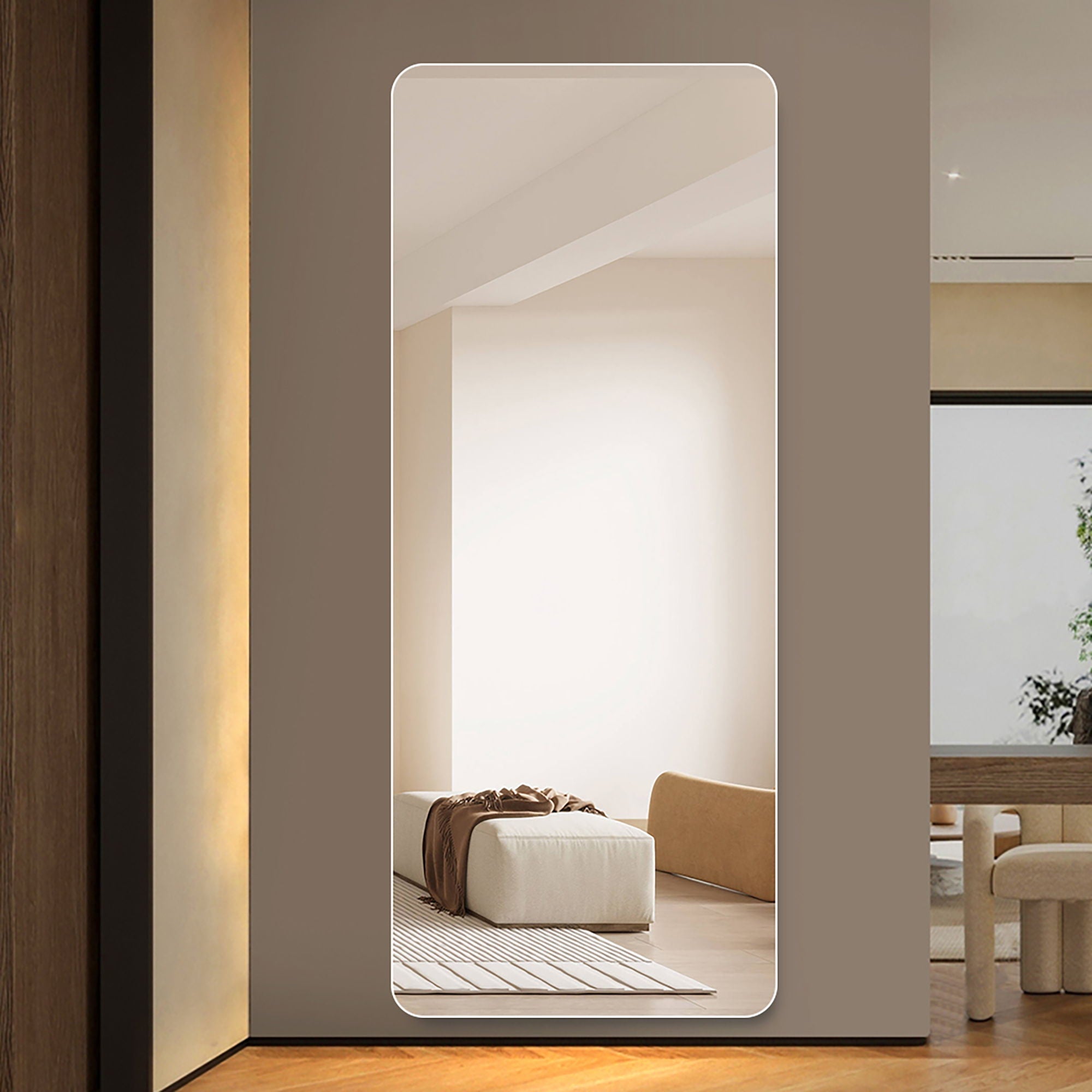 Full Body Round Corner Mirror For Living Room by HouseOfZazla