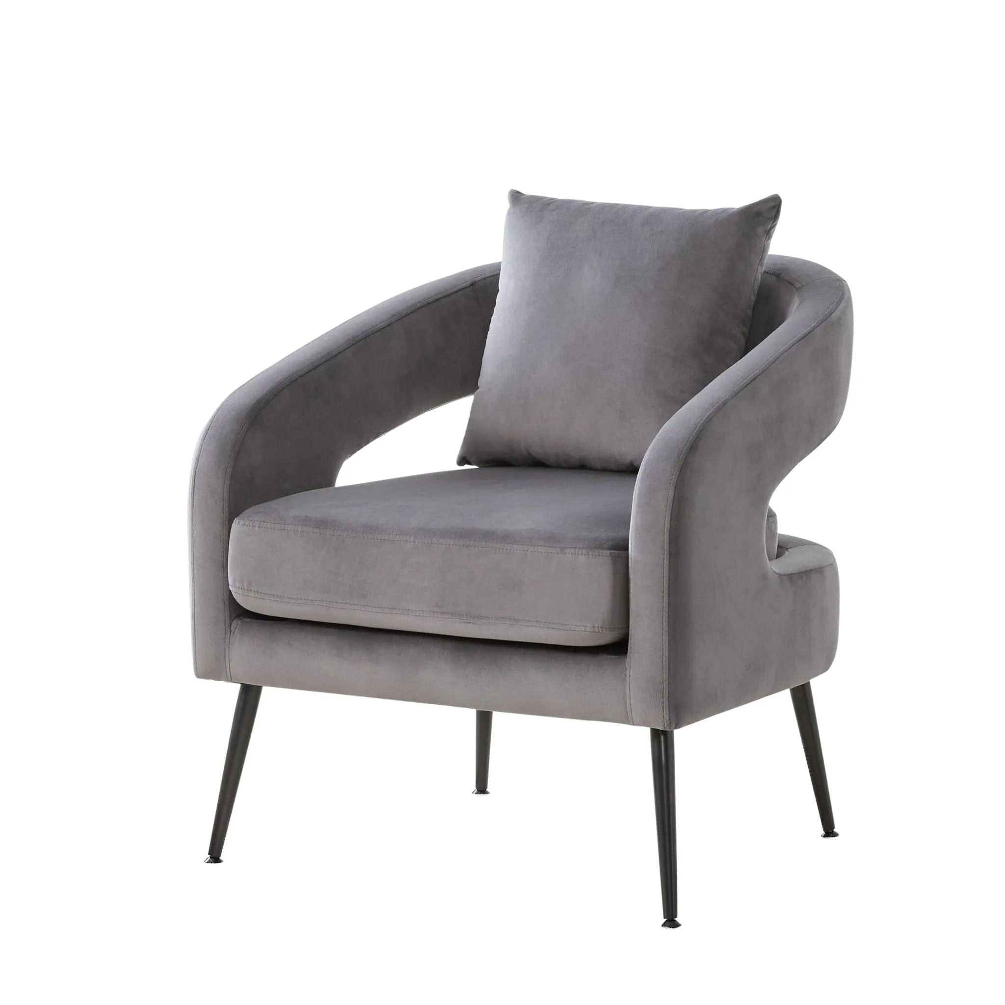 Open Back Accent Chair, Round Sofa Lounge Armchair by HouseOfZazla