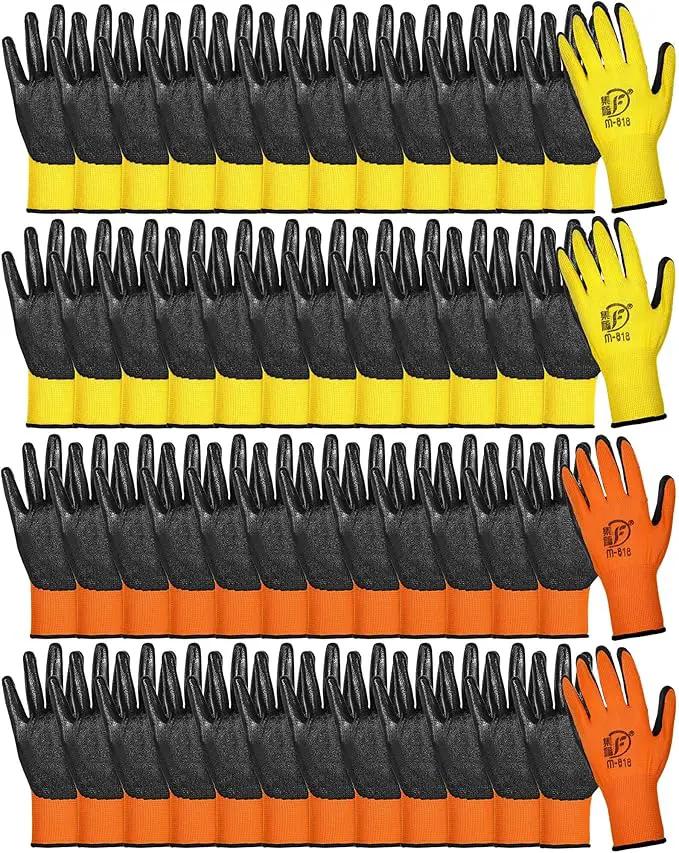 Nuogo 48 Pairs Gardening Gloves for Men Women Rubber Coated Safety Work Gloves Bulk for Gardening Construction Work by GreenHaven Gardens
