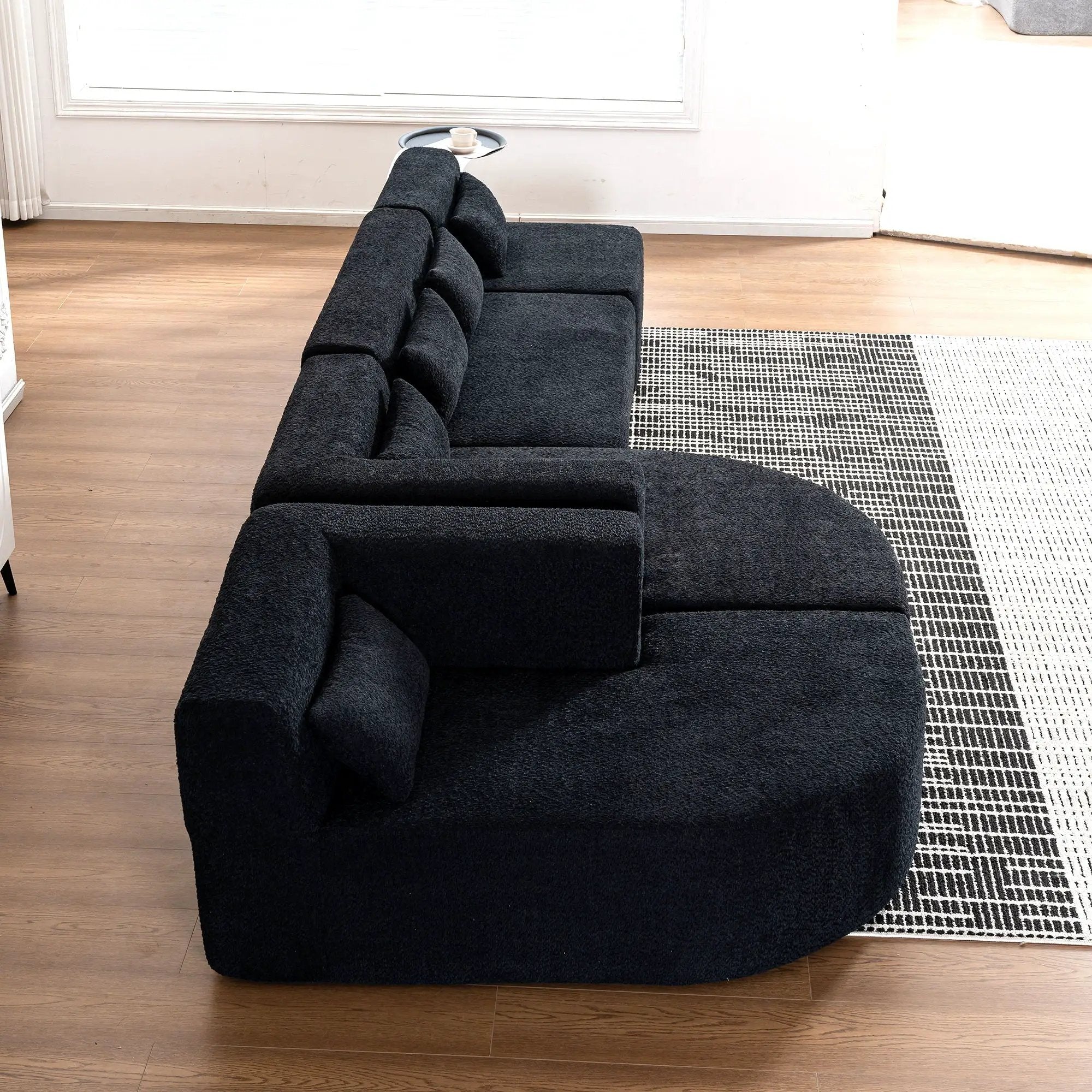 Upholstered Sofa Free Combined Sofa Couch With 2 Chaise Lounge And Five Back Pillows For Living Room by HouseOfZazla
