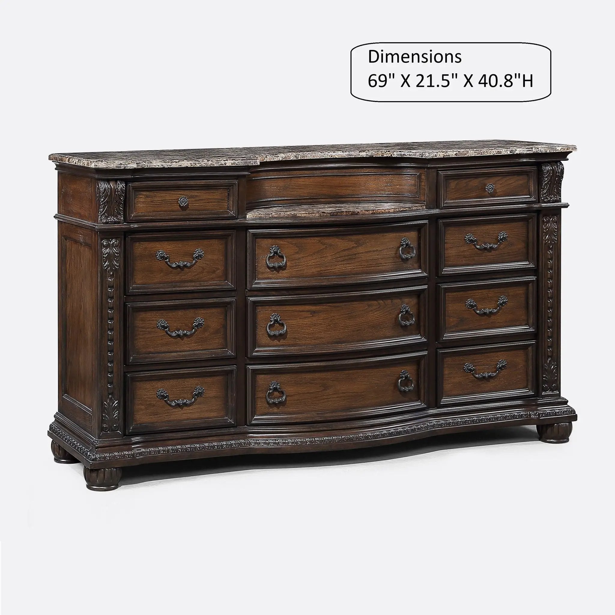 11 Drawer Dresser - Brown / Coffee by Unique Piece Furniture