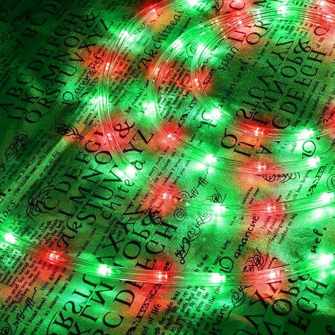 50ft LED Rope Lights Outdoor, 360 LED Connectable and Flexible Tube Lights with 8 Modes, Waterproof LED Rope Lighting for Garden Patio Pool Bedroom PartyIndoor Outdoor Christmas Decor (Red & Green) by GreenHaven Gardens