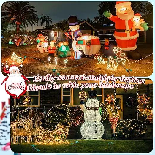 Feekoon 40 FT Extension Cord Splitter with Timer and 3 Outlet Plug, 16awg SJTW Outdoor Extension Cord with Multi Outlet Safety Cover for Holiday Lights Garden Patio Christmas Outdoor Decorations by GreenHaven Gardens