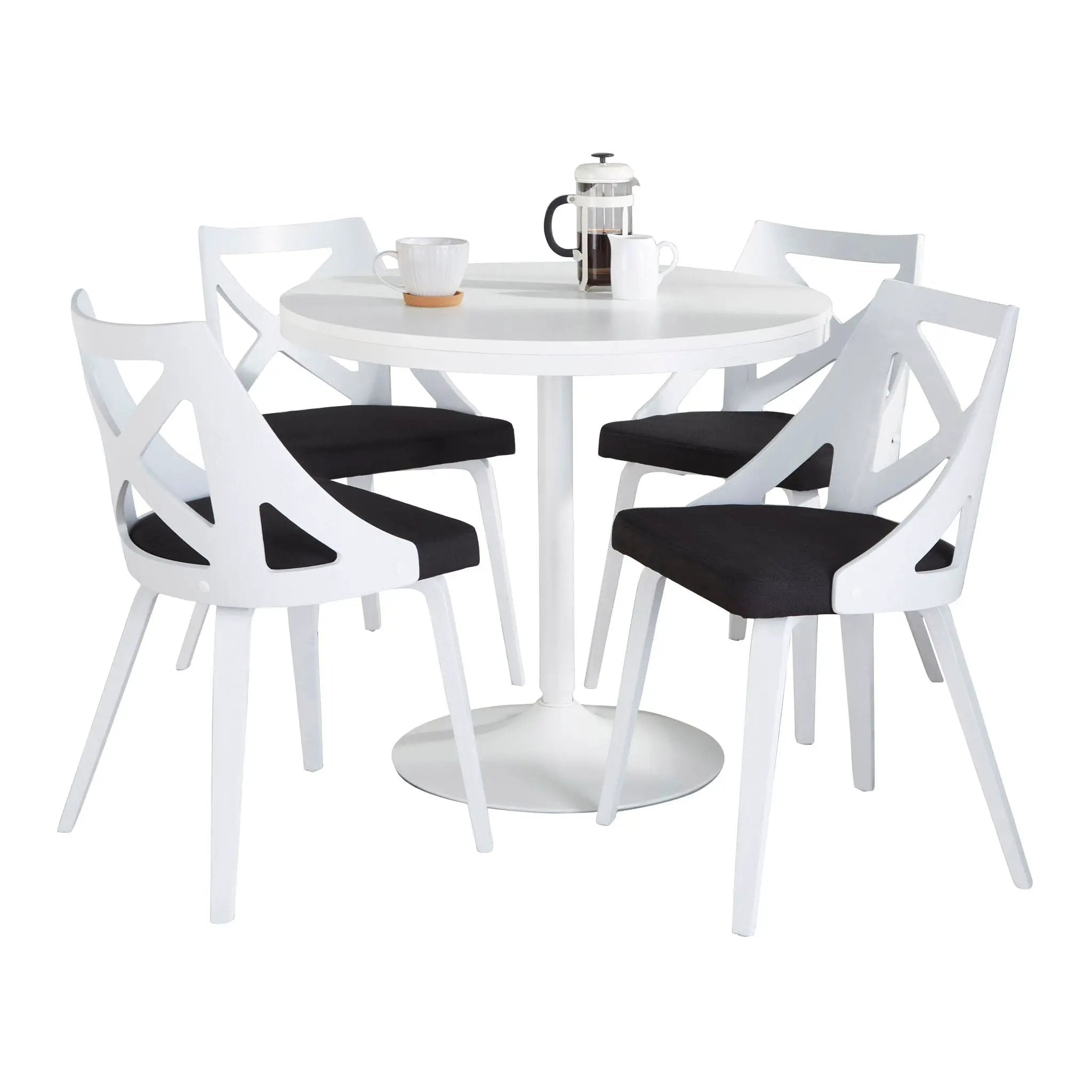 Dakota Charlotte - 5 Piece Contemporary Design, Dining Set by HouseOfZazla