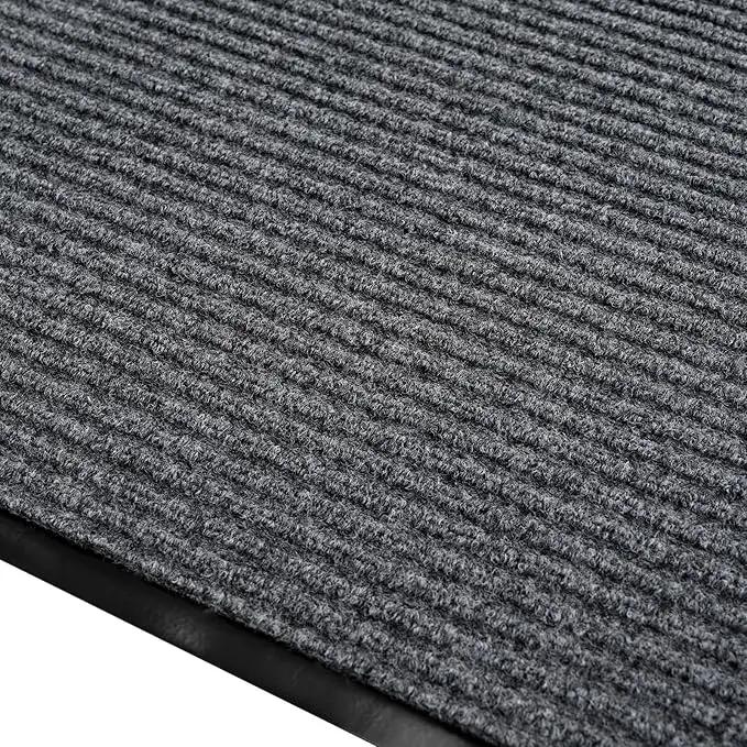 fani Heavy Duty Large Outdoor Indoor Entrance Doormat Waterproof Low Profile Entrance Rug Front Door Mat Patio Anti-Skid Rubber Back, 35x60 inch (Light Grey) by GreenHaven Gardens