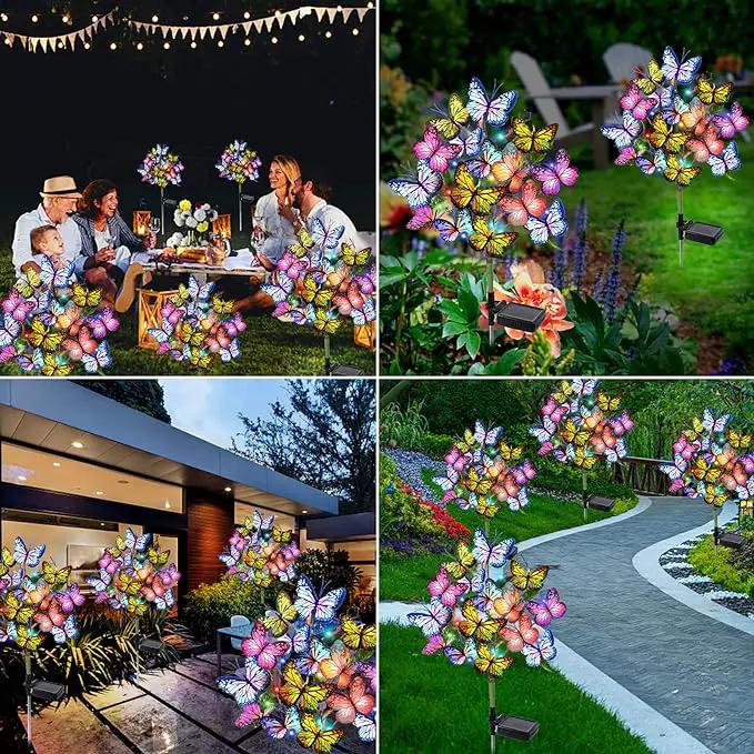 Solar Garden Lights Solar Lights Outdoor Waterproof Decorative 4 Pack with 144 LED 68 Butterfly Solar Lights for Garden Yard Decor Christmas Decorations, Gifts for Mother's Day Mom by GreenHaven Gardens