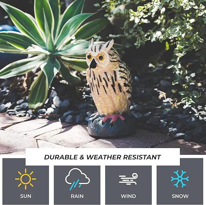 Galashield Owl Decoy to Scare Birds Away | Plastic Owls to Scare Birds Away | Owl Statue for Garden & Outdoors by Galashield [Set of 2] by GreenHaven Gardens
