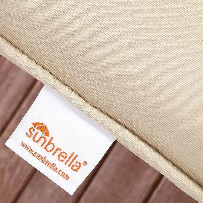 Sorra Home Sunbrella Bristol Square Chair Cushion (Set of 2) - Fade & Water Resistant, Outdoor & Indoor Patio Seat Cushion with Plush Foam - Canvas Charcoal (20" x 20" x 2.5") by GreenHaven Gardens