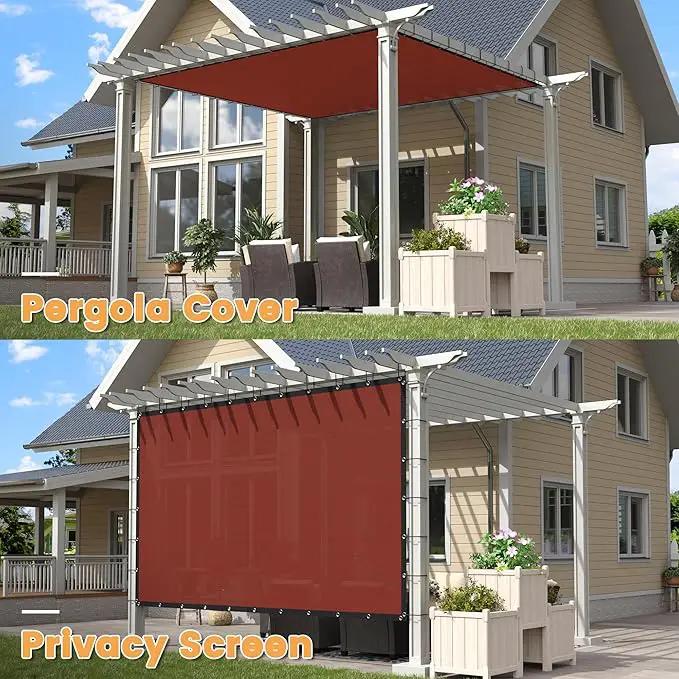 VICLLAX Shade Fabric Sun Shade Cloth with Every 2 FT Grommets for Patio Garden Pergola Cover Canopy 5x19 FT, Rust Red by GreenHaven Gardens