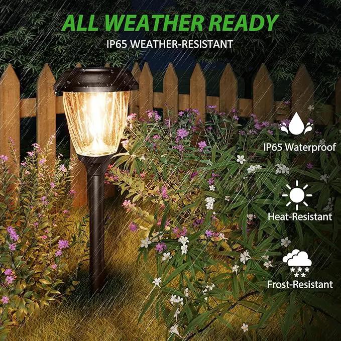 XMCOSY+ Solar Lights Pathway Outdoor - 2 LED Modes 10/25 LM Solar Powered Yard Garden Lighting, Waterproof IP65 Glass Stainless Steel Landscape Lights for Driveway Walkway Sidewalk Decor (Warm White) by GreenHaven Gardens