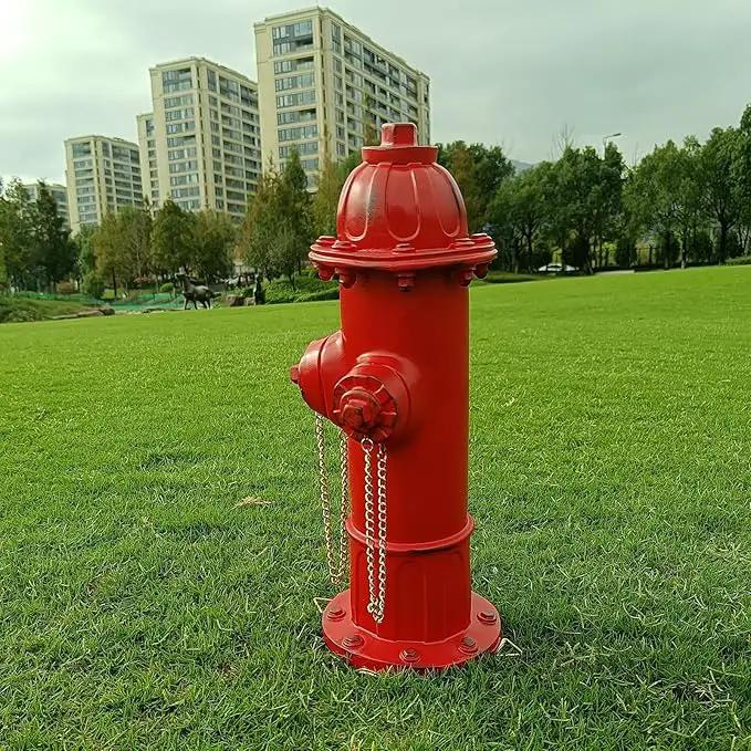Fire Hydrant for Dogs to Pee On: Dog Fire Hydrant Pee Post Outdoor - 13" Training Post Statue for Yard Garden (Red) by GreenHaven Gardens