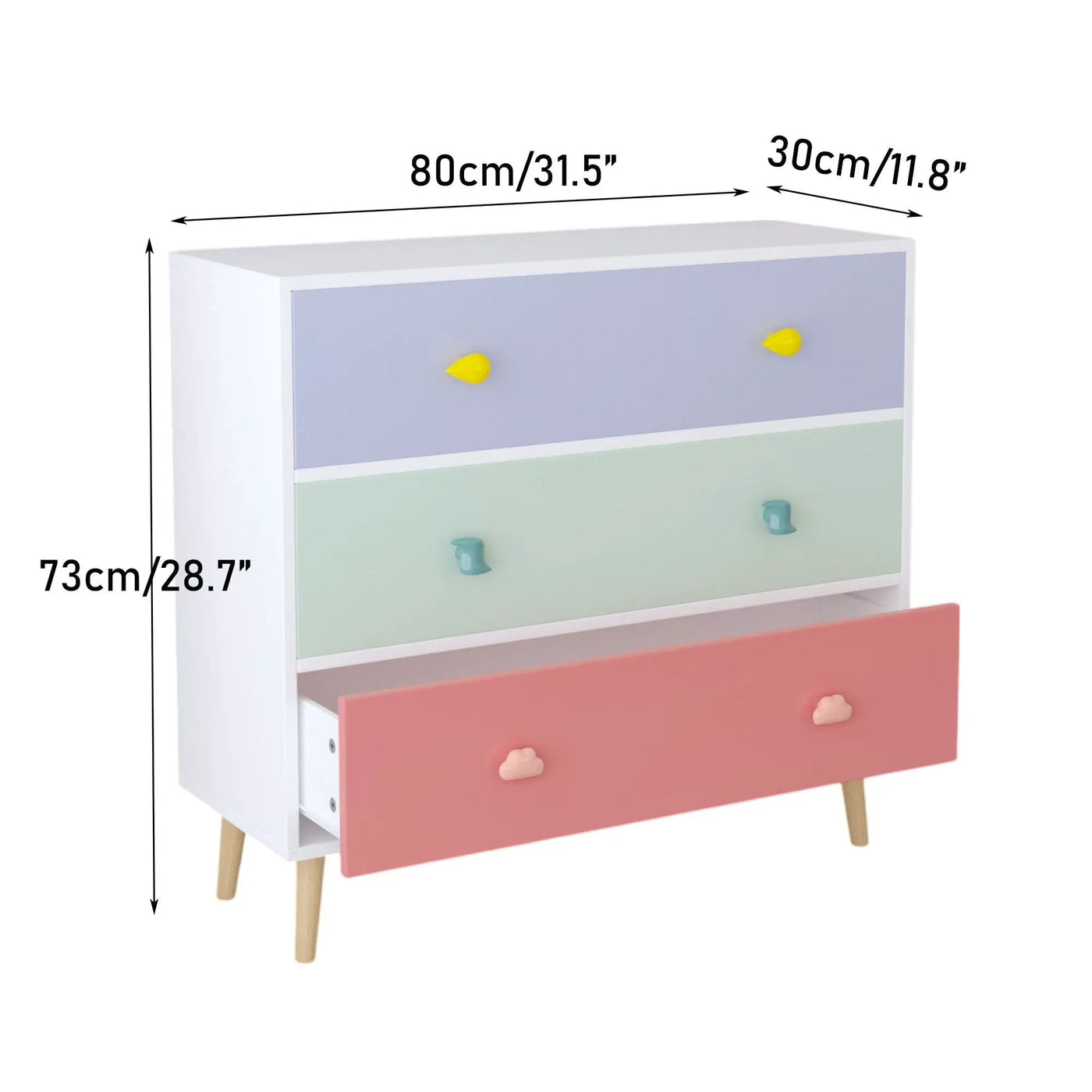 3 Drawer Dresser Storage Cabinet With Anti-Tip Safety by HouseOfZazla
