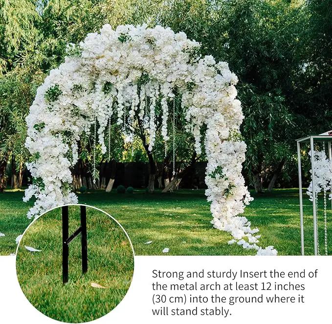 RUBFAC Metal Garden Arch, Wedding & Event Decoration, Garden Trellis for Climbing Plants, Assemble Freely 2 Sizes for Various Climbing Plant Roses Vines Bridal Party Decoration, Black, 1 Pack by GreenHaven Gardens