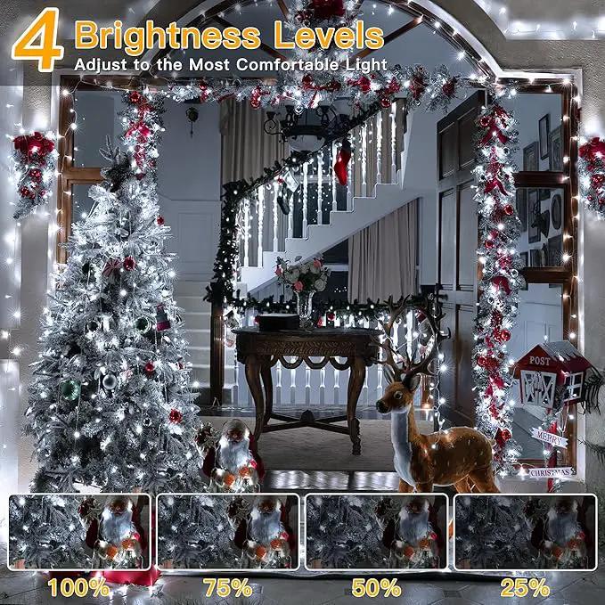 Ollny Christmas Lights Outdoor Waterproof, 1000LED 328FT Super Long String Lights with Remote 3 Timer, Plug in 8 Modes Fairy Light for Outside House Bedroom Xmas Decorations, Cool White by GreenHaven Gardens