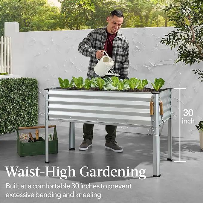 Best Choice Products 48x24x30in Galvanized Raised Garden Bed, Metal Elevated Planter Box, Vegetable Garden for Backyard, Patio, Balcony - Silver by GreenHaven Gardens