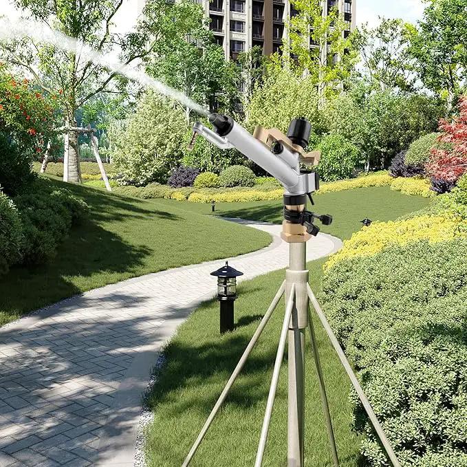 1.5" 360° Adjustable Impact Spray Gun Sprinkler with Nozzle Set, Water Spray Gun Large-Area Agriculture Irrigation Spray Gun Watering Sprinkler for Garden Farm Lawn by GreenHaven Gardens