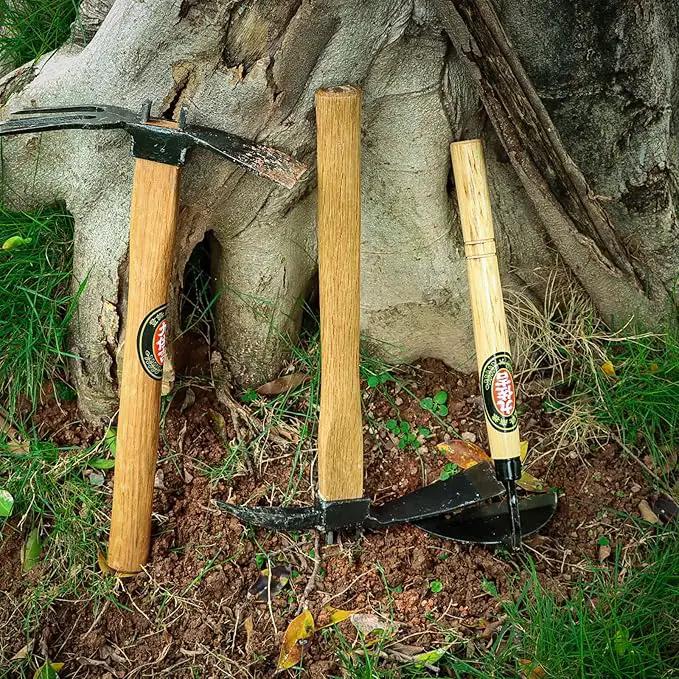 Kana Hoe 217 Japanese Garden Tool - Hand Hoe/Sickle is Perfect for Weeding and Cultivating. The Blade Edge is Very Sharp. (Beige-007) by GreenHaven Gardens