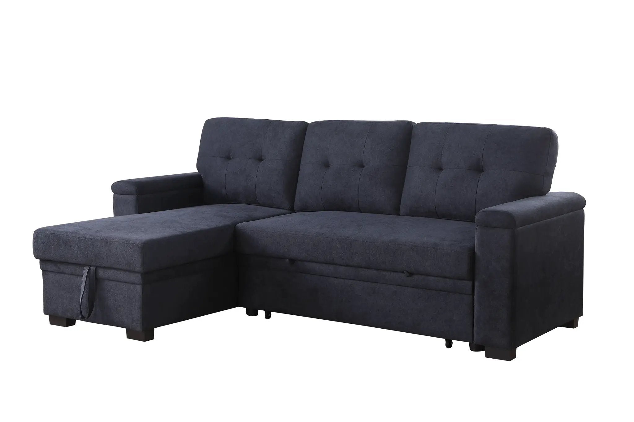 Lucca II - 84.5"W Reversible Sleeper Sectional Sofa with Storage Chaise by HouseOfZazla