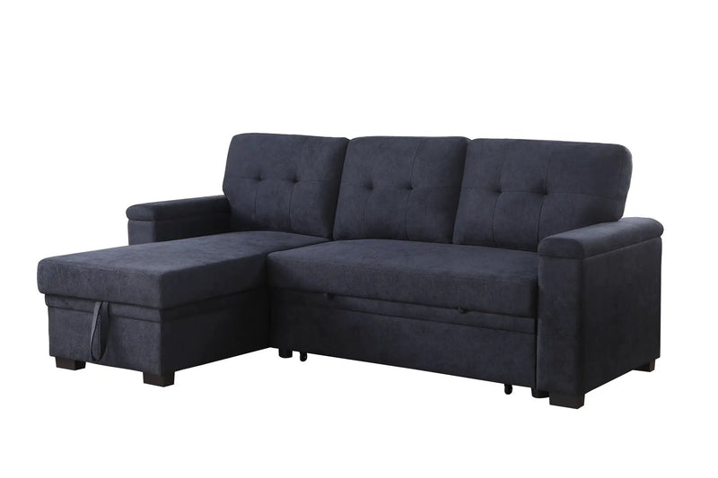 Lucca II - 84.5"W Reversible Sleeper Sectional Sofa with Storage Chaise by HouseOfZazla