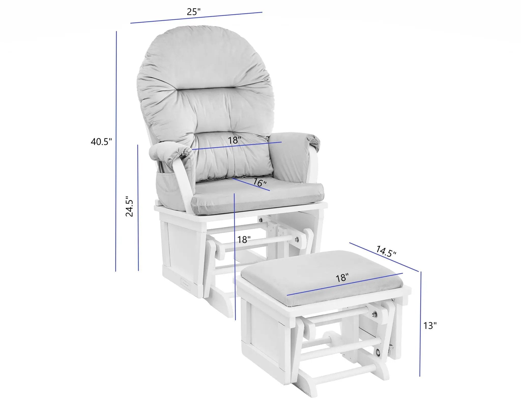 Madison - Glider & Ottoman - Base by Unique Piece Furniture