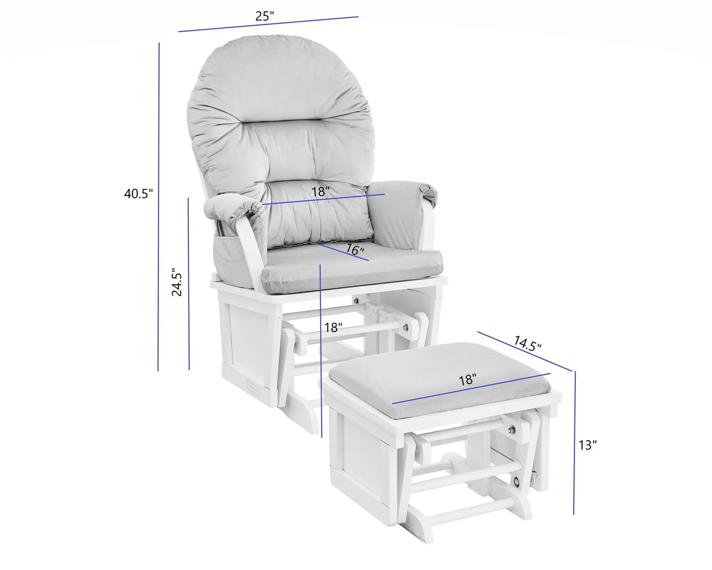 Mason - Comfortable Glider And Ottoman by Unique Piece Furniture