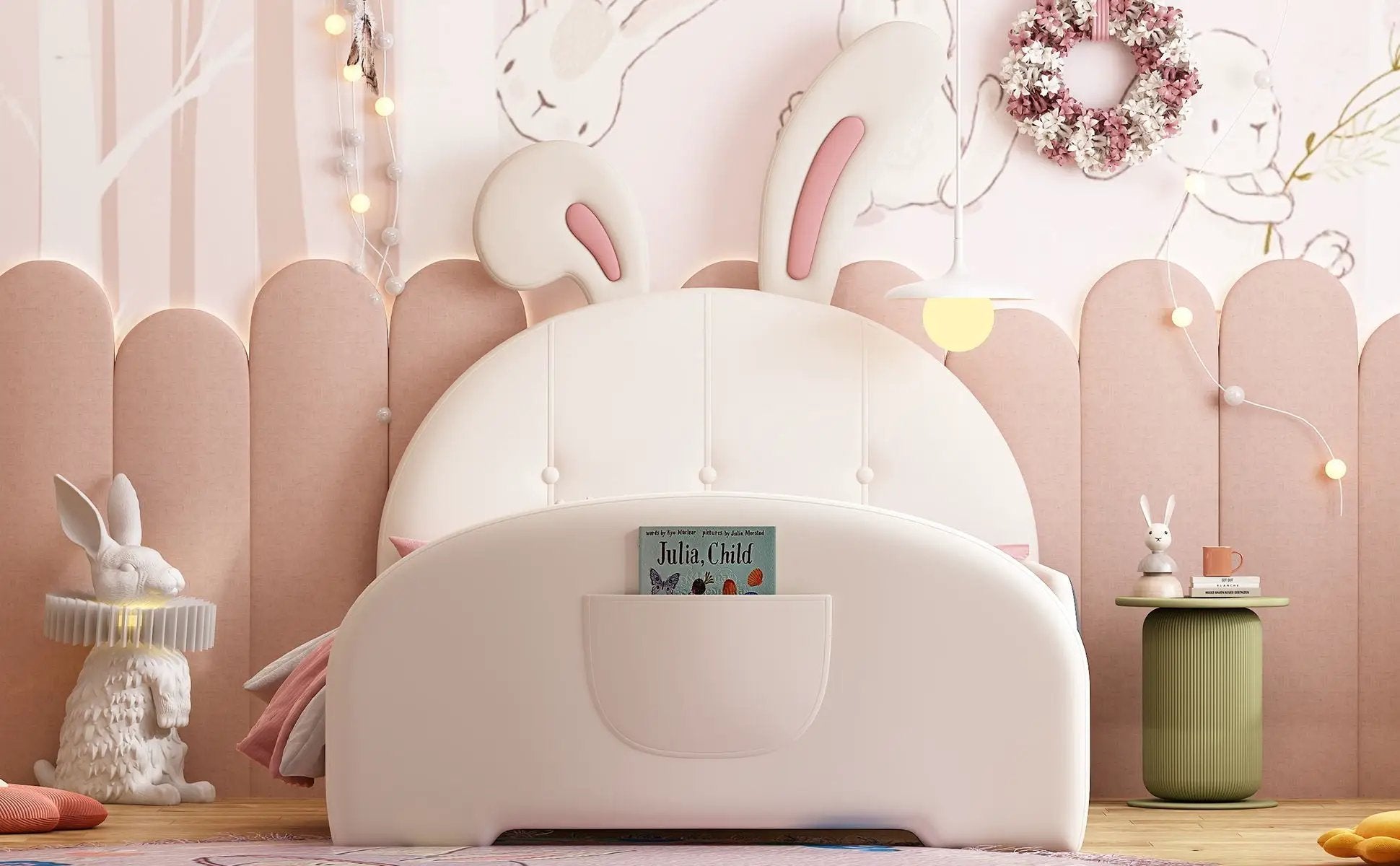 Upholstered Rabbit-Shape Princess Bed With Headboard And Footboard by HouseOfZazla
