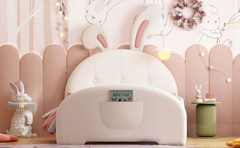 Upholstered Rabbit-Shape Princess Bed With Headboard And Footboard by HouseOfZazla