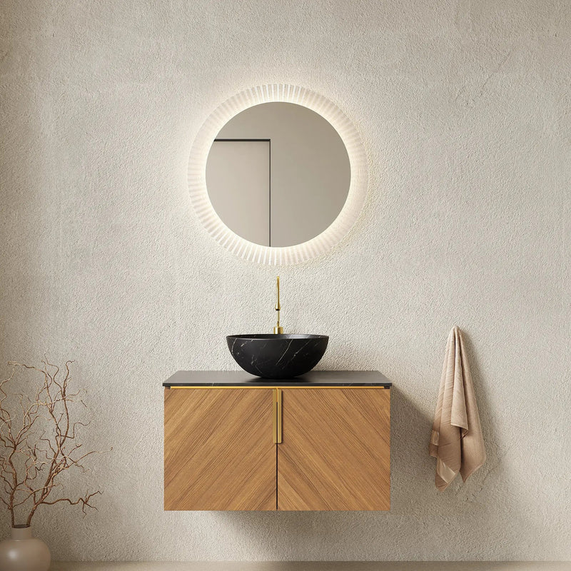 ARAI 30" Bathroom Vanity & Sink, Floating Plywood Storage Cabinet with 2 Doors by HouseOfZazla